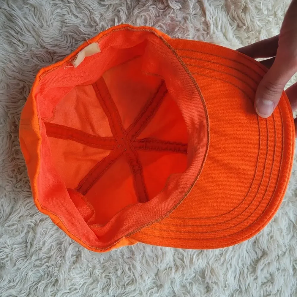 Vintage Blaze Orange Hunting Hat Buck Deer